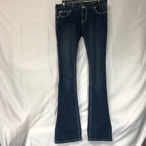 Premiere Embellished Star Jeans 5/6R Denim Bling Boot Cut Low Rise - Picture 2 of 14